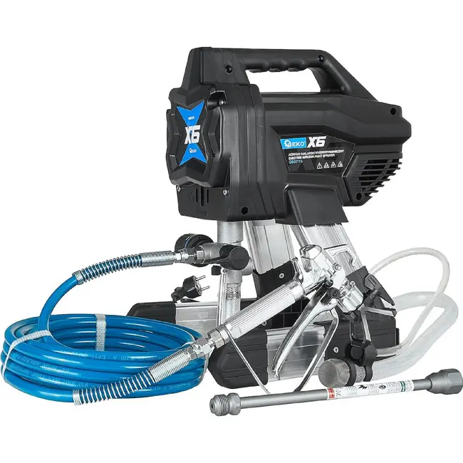 GEKO Airless verfspuit 700 W 200 bar met 15 m slang, spuitpistool, spuitmond en verlengstang