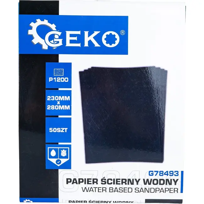 GEKO Watervast schuurpapier 230 x 280 mm P1200, 50 stuks praktisch
