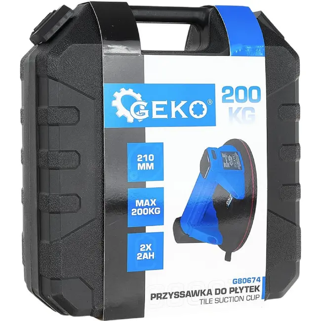 GEKO Accu vacuümzuignap 210 mm 200 kg met twee accu's van 2,0 Ah