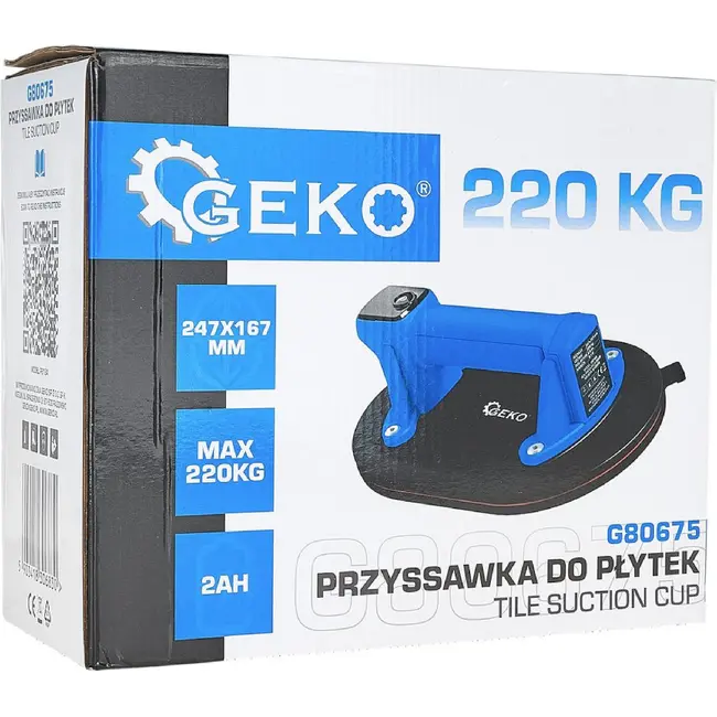 GEKO Accu vacuümzuignap 247 x 167 mm 220 kg 2,0 Ah 3,7 V praktisch