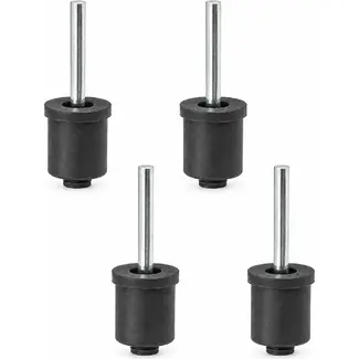 ProPlus Tentstokdop - boventop met pin - Ø 21 mm - set van 4 stuks - zwart/zilver
