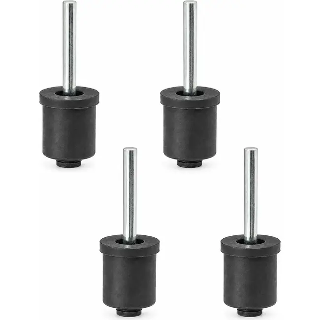 ProPlus Tentstokdop - boventop met pin - Ø 21 mm - set van 4 stuks - zwart/zilver