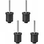 ProPlus Tentstokdop - boventop met pin - Ø 21 mm - set van 4 stuks - zwart/zilver