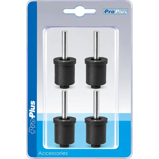 ProPlus Tentstokdop - boventop met pin - Ø 21 mm - set van 4 stuks - zwart/zilver