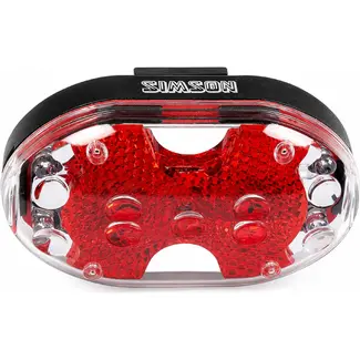 Simson Achterlicht fiets - 5 LED's - Eenvoudige montage - Inclusief batterijen