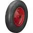 ProPlus Kruiwagenwiel - Luchtband met metalen velg - Ø 370 mm - Asgat Ø 20 mm - Zwart/Rood