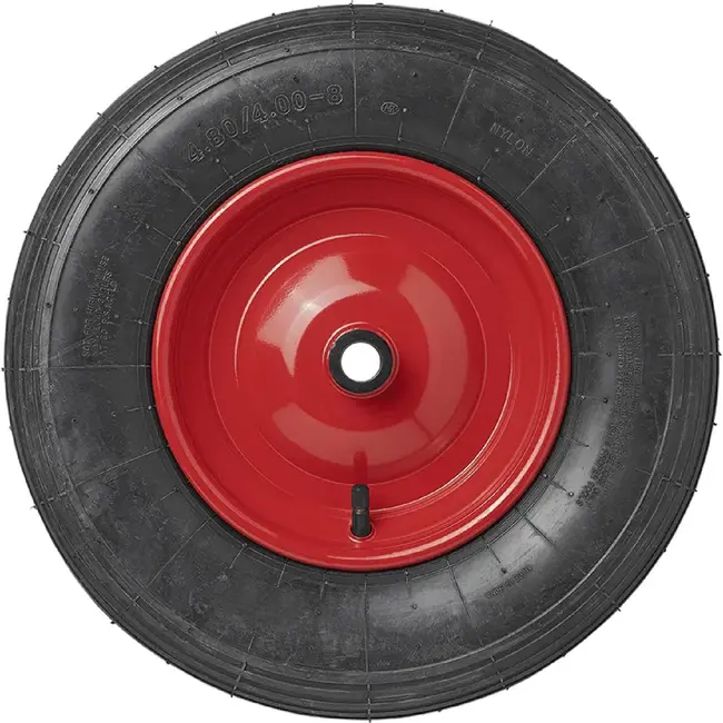 ProPlus Kruiwagenwiel - Luchtband met metalen velg - Ø 370 mm - Asgat Ø 20 mm - Zwart/Rood