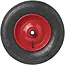 ProPlus Kruiwagenwiel - Luchtband met metalen velg - Ø 370 mm - Asgat Ø 20 mm - Zwart/Rood