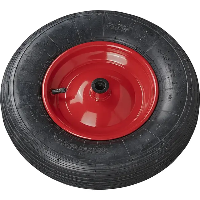 ProPlus Kruiwagenwiel - Luchtband met metalen velg - Ø 370 mm - Asgat Ø 20 mm - Zwart/Rood