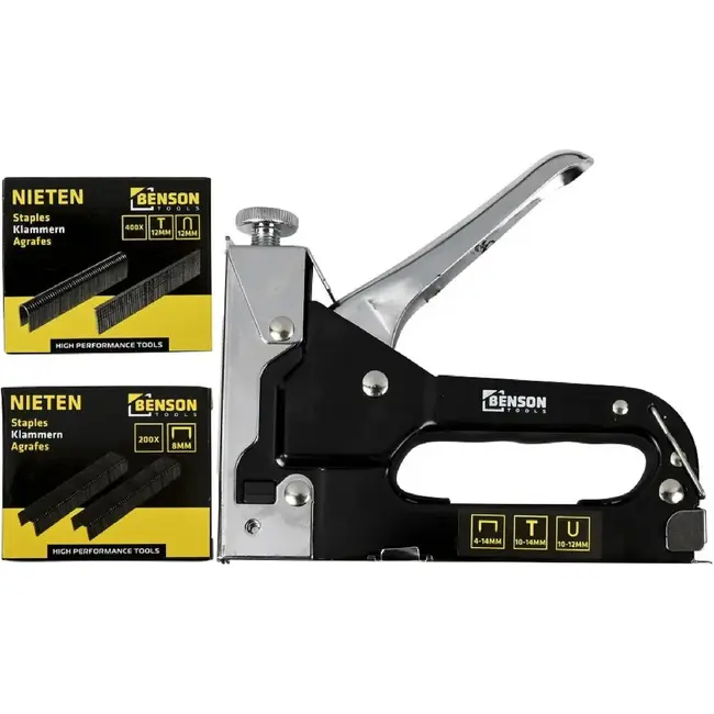 Benson Veelzijdige handtacker set - Inclusief 3 soorten nietjes en opbergkoffer