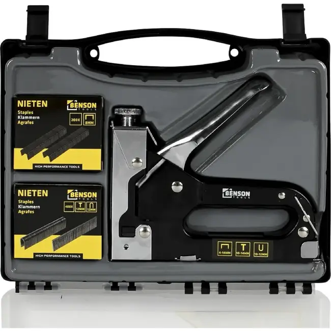 Benson Veelzijdige handtacker set - Inclusief 3 soorten nietjes en opbergkoffer
