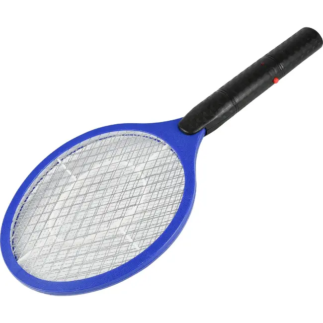 Benson Elektrische vliegenmepper blauw voor vliegende insecten met werking op 2 x AA-batterijen