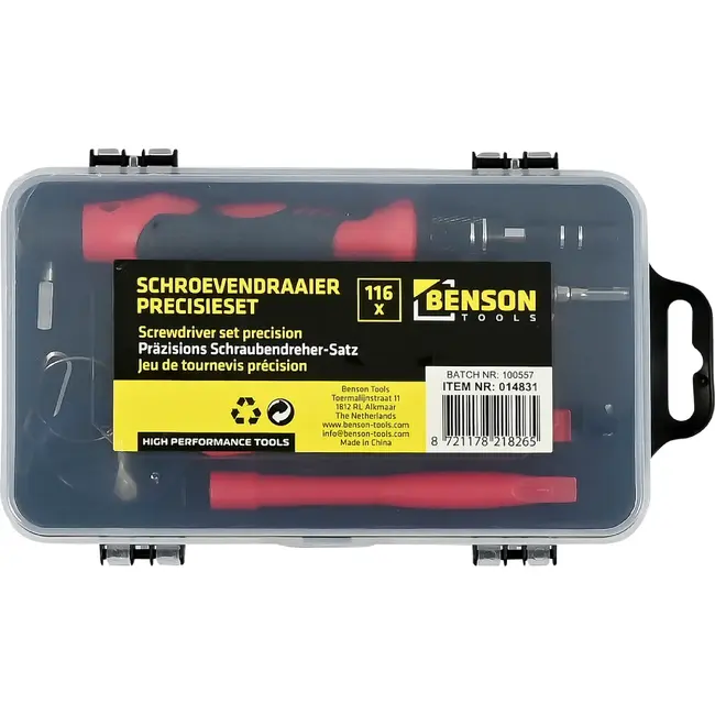 Benson Precisie schroevendraaierset 116-delig met opbergkoffer