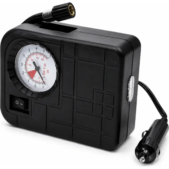 Benson Compacte 12V compressor - 100 PSI - Inclusief adapters - Geschikt voor banden en sportartikelen