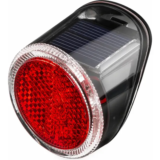 Falkx Solar LED achterlicht - Zonnecel en bewegingssensor - Montage op spatbord - 3 lumen - Rood/Zwart