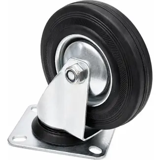Benson Zwenkwiel - Ø 75 mm - Massief Rubber - Maximale Belasting 50 kg - Stalen Frame