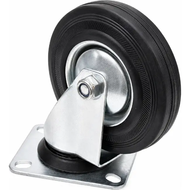 Benson Zwenkwiel - Ø 75 mm - Massief Rubber - Maximale Belasting 50 kg - Stalen Frame