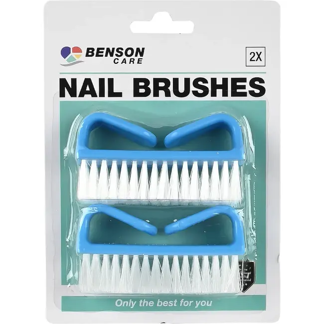 Benson Set nagelborstels - stevig - plastic handvat - 8 cm - 2 stuks