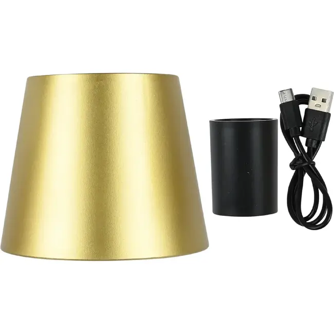 Benson Aanraakdimbare LED flessenlamp - goud - oplaadbaar - compact ontwerp - warm wit licht