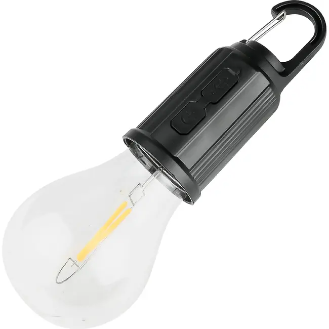 Benson Campinglamp rond oplaadbaar met karabijnhaak, 3 lichtstanden, 200 lumen en 400 mAh batterij
