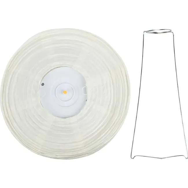 Benson Tafellamp rijstpapier rond wit 20 cm met batterijvoeding