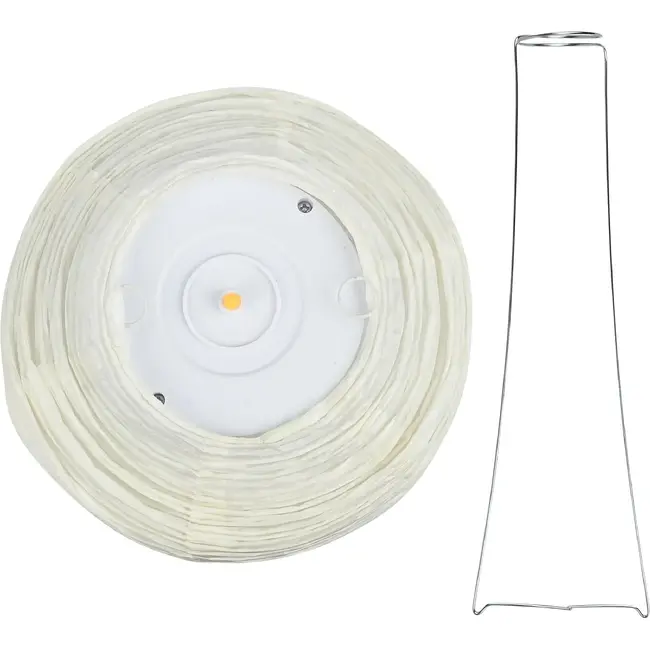 Benson Tafellamp rijstpapier ovaal wit 14,5 cm met batterijvoeding