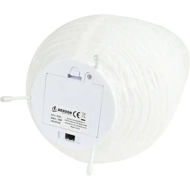 Benson Tafellamp rijstpapier ovaal wit 14,5 cm met batterijvoeding