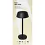 Benson Tafellamp solar zwart metaal 3 W met 120 lumen, 800 mAh accu en drie instelbare lichtstanden