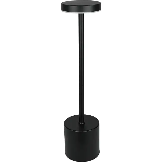 Benson Tafellamp dimbaar en oplaadbaar zwart metaal 8 x 34 cm voor tafel