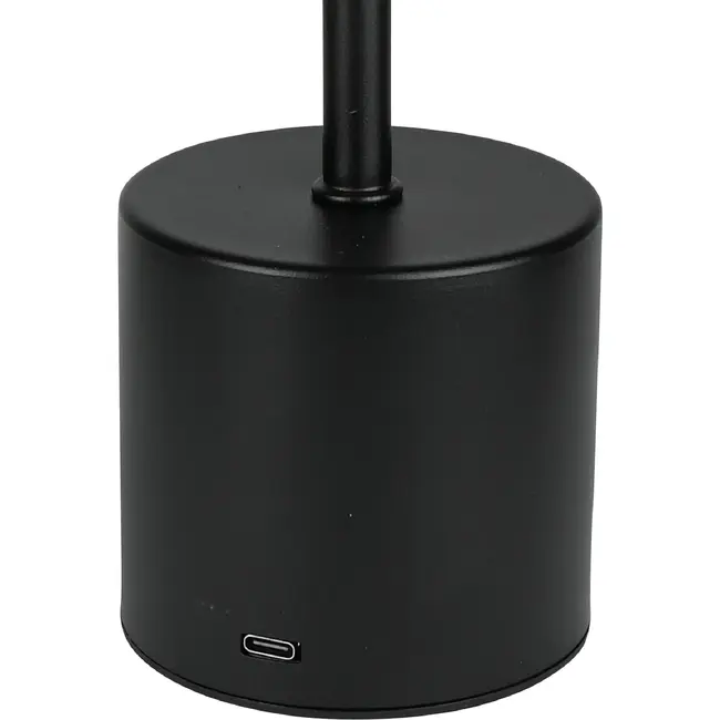 Benson Tafellamp dimbaar en oplaadbaar zwart metaal 8 x 34 cm voor tafel