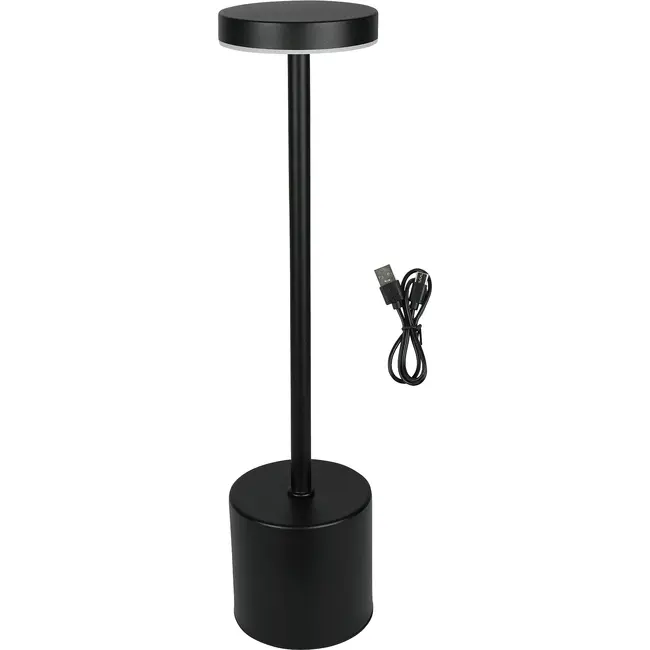 Benson Tafellamp dimbaar en oplaadbaar zwart metaal 8 x 34 cm voor tafel
