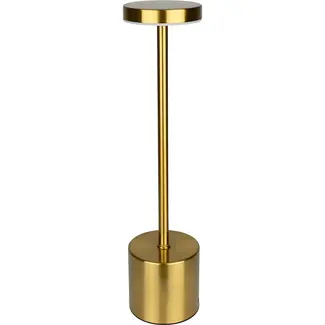 Benson Tafellamp dimbaar en oplaadbaar goud metaal 8 x 34 cm hoog