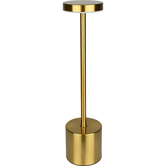 Benson Tafellamp dimbaar en oplaadbaar goud metaal 8 x 34 cm hoog