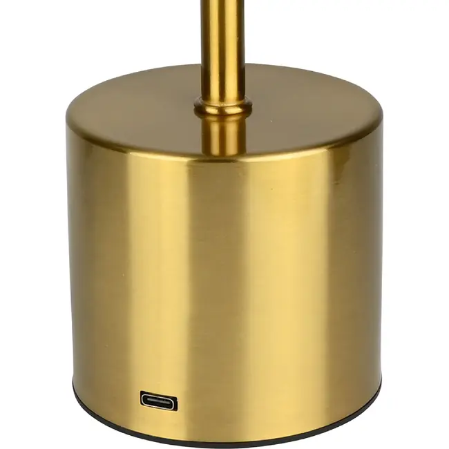 Benson Tafellamp dimbaar en oplaadbaar goud metaal 8 x 34 cm hoog