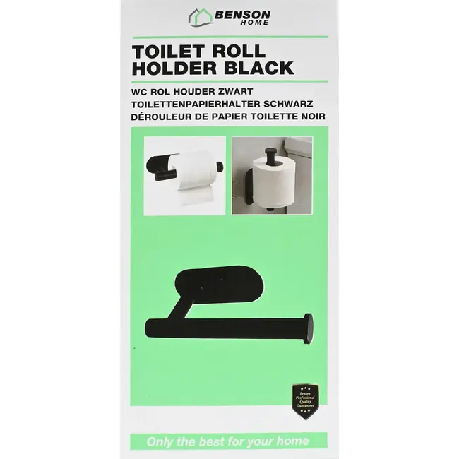 Benson Wc-rolhouder zwart zelfklevend van gecoat RVS 16,5 x 8 cm