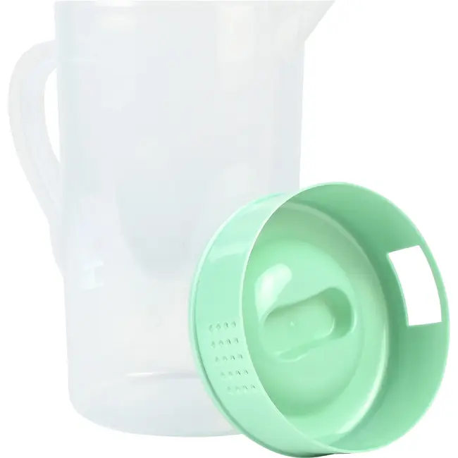 Benson Waterkan met deksel 2 liter transparant met 4 groene bekers