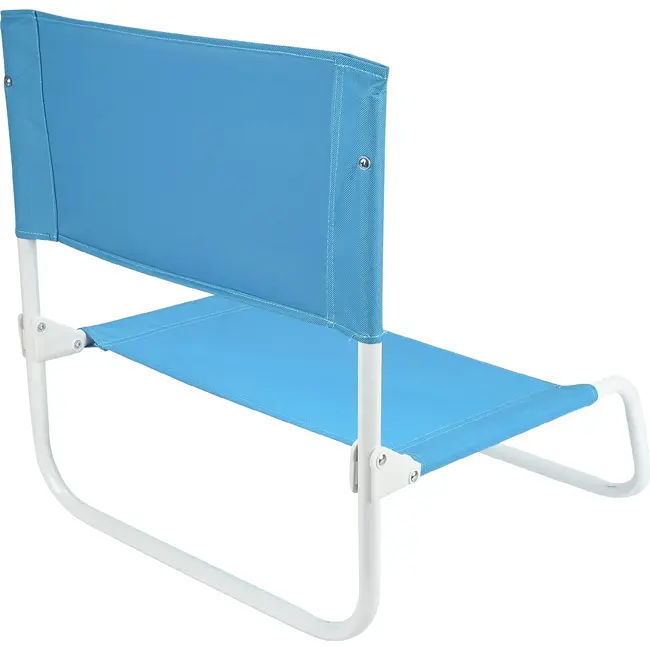 Benson Inklapbare strandstoel blauw met wit frame voor buitengebruik