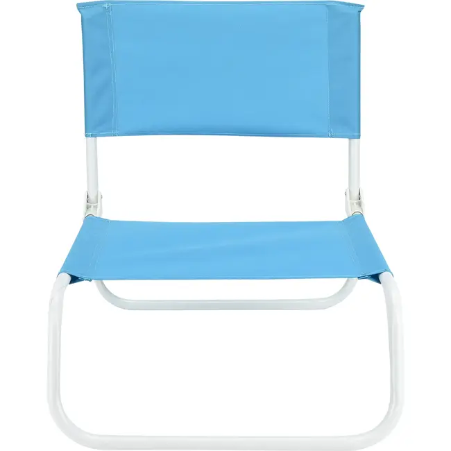 Benson Inklapbare strandstoel blauw met wit frame voor buitengebruik