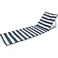 Benson Opvouwbare strandmat met verstelbare rugleuning blauw-wit