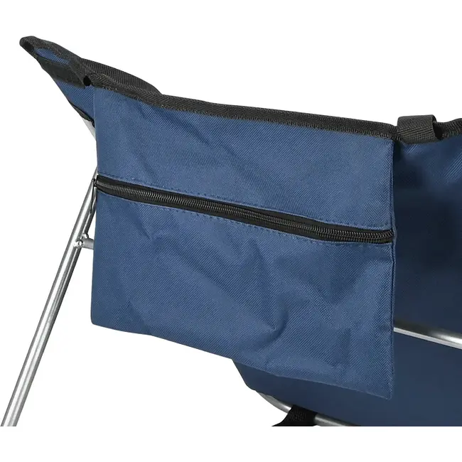 Benson Opvouwbare strandmat met verstelbare rugleuning blauw-wit