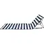 Benson Opvouwbare strandmat met verstelbare rugleuning blauw-wit