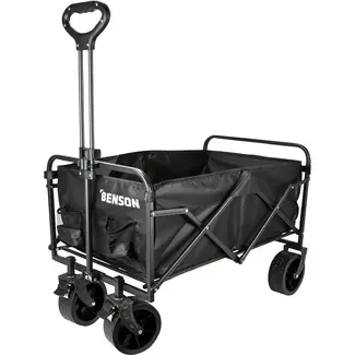 Benson Opvouwbare bolderkar 90 liter met brede 7 inch wielen 100 kg max