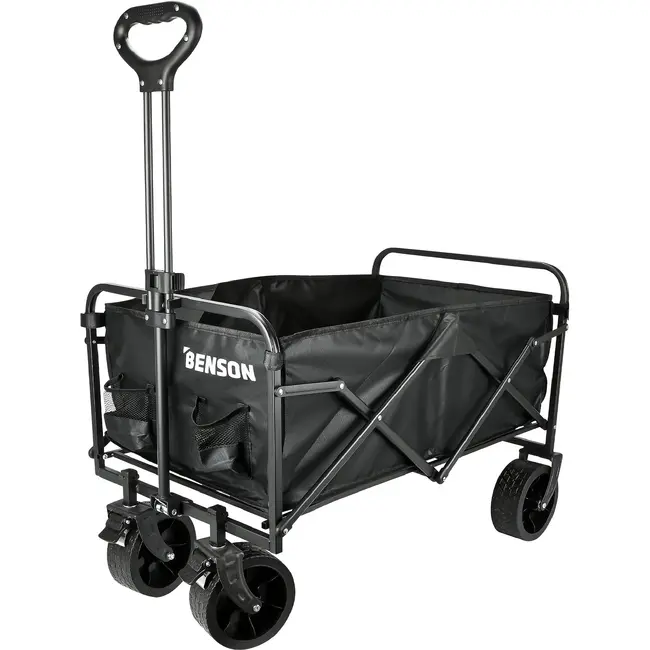 Benson Opvouwbare bolderkar 90 liter met brede 7 inch wielen 100 kg max