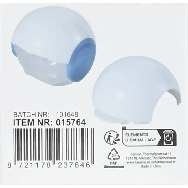 Benson Kledingroller bal herbruikbaar wit-blauw voor haren en stof