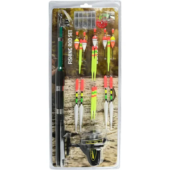 Benson Vishengelset 114-delig met telescopische hengel, molen en accessoires voor jonge beginners