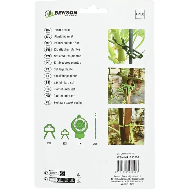 Benson Plantenbinderset 61-delig met clips, binddraad en binders