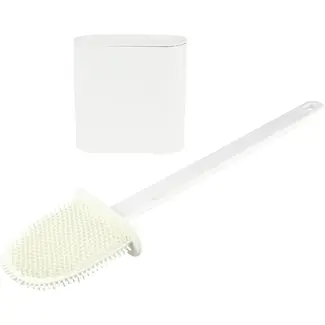 Benson Wc-borstel met siliconen borstelkop en witte vierkante houder