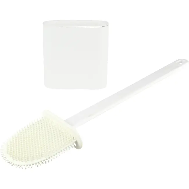 Benson Wc-borstel met siliconen borstelkop en witte vierkante houder