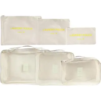 Benson Reisorganizer set 6-delig beige voor koffer, backpack en reistas