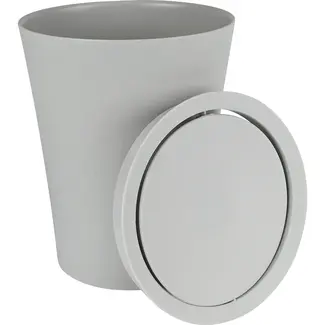 Benson Compacte grijze prullenbak met swingdeksel Ø 11-15 x 18,5 cm